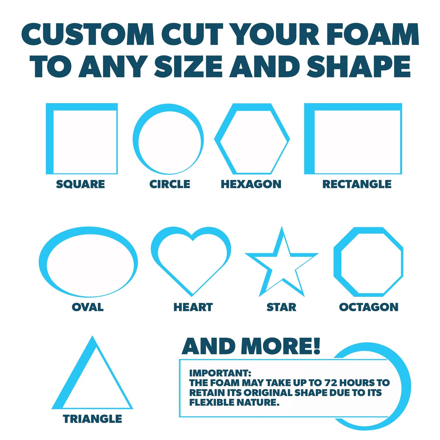 Foamma Custom Cut-to-Size Foam - High & Medium Density Custom Upholstery Foam Cushion, Polyurethane, Cushion Replacement for Chairs, Couches & DIY Projects for All Needs