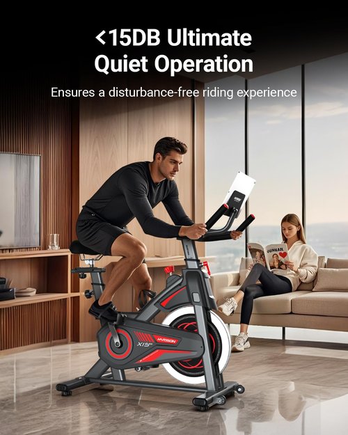 HARISON Exercise Bike, Stationary Bike for Home 350 lb Weight Capacity, Magnetic Workout Bike with Bluetooth App, Brake Pad Indoor Cycling Bike with Tablet Mount & Comfortable Seat Cushion