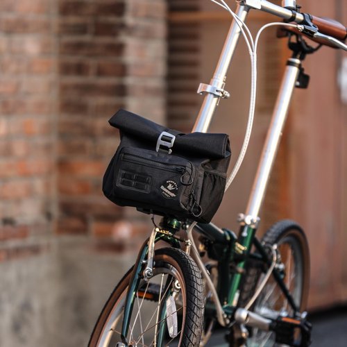 Rhinowalk Bike Handlebar Bag for Brompton Folding Bike Quick Release Bicycle Front Bag with Shoulder Strap Rain Cover for Urban Cycling