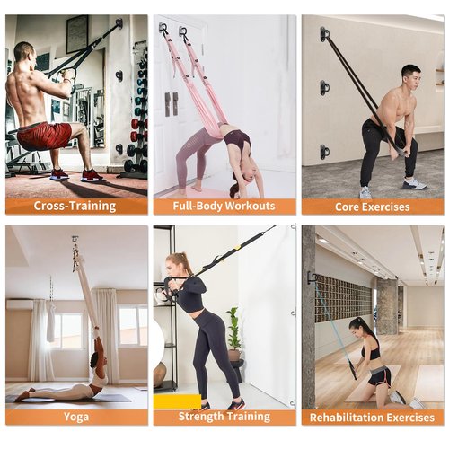TUOSHUNGE 3-Pack Resistance Band Wall Anchor, Workout Wall Mount Anchor, Wall Mount Bracket for Suspension Straps, Space Saving Workout Equipment for Strength Training, Home Gym, for Wooden Wall