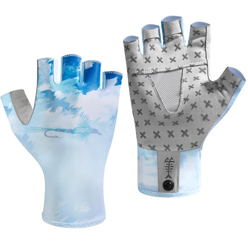 BASSDASH Unisex UPF 50+ Half Finger Sun Gloves Fingerless Breathable UV Protection for Fishing Hiking Kayaking Rowing FG02