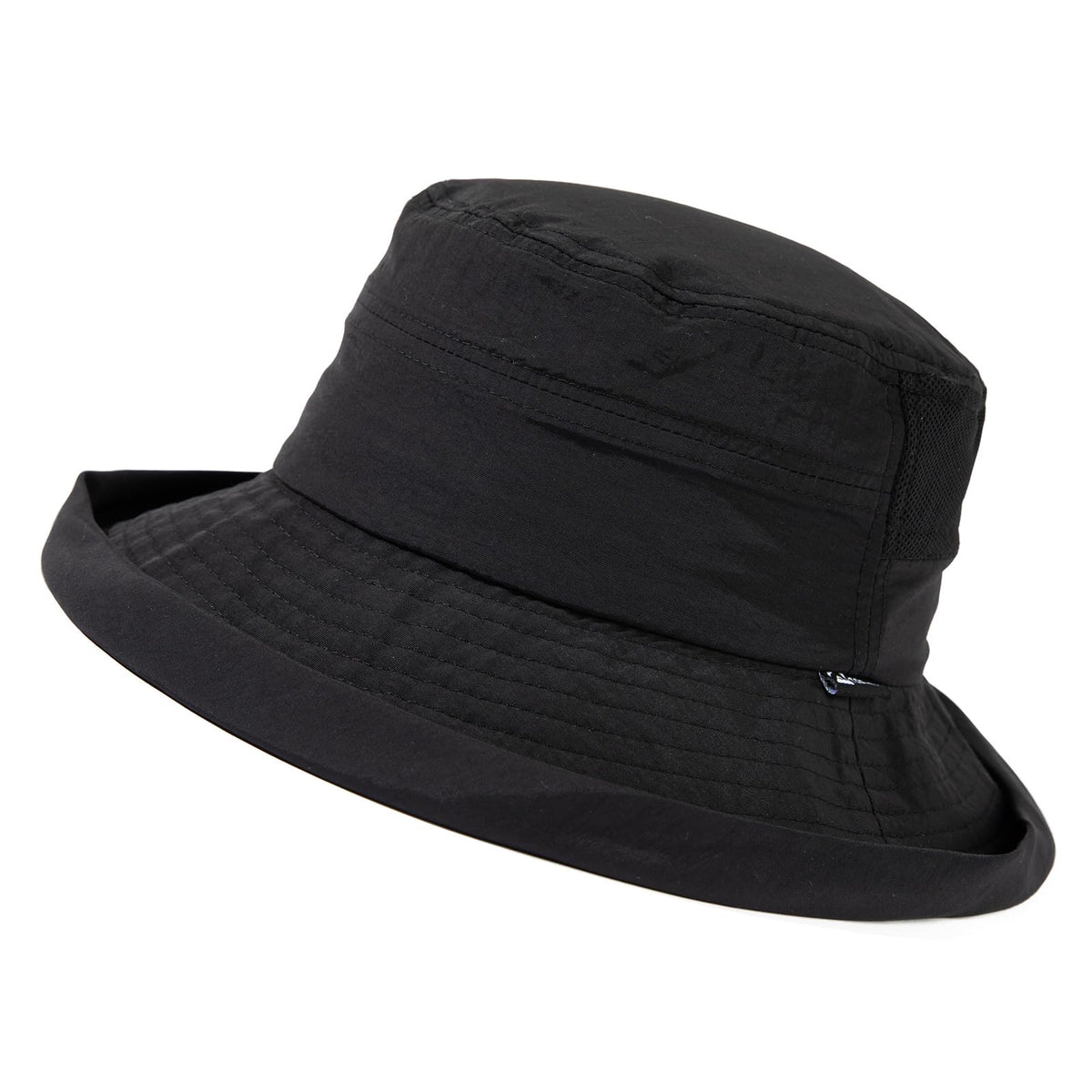TOP-EX UVCoolix UPF 50+ Wide Brim Ponytail Sun Hat - Black, L/XL