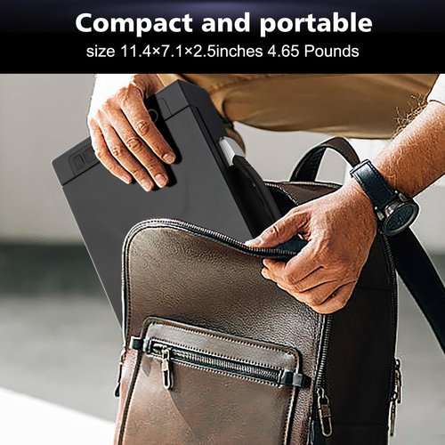 Biometric Gun Safe for Handgun - Quick Access Smart Fingerprint & Keypad Pistol Safe, Portable Small Hard Security Lock Box with Keys for Nightstand, Home, Car, Travel