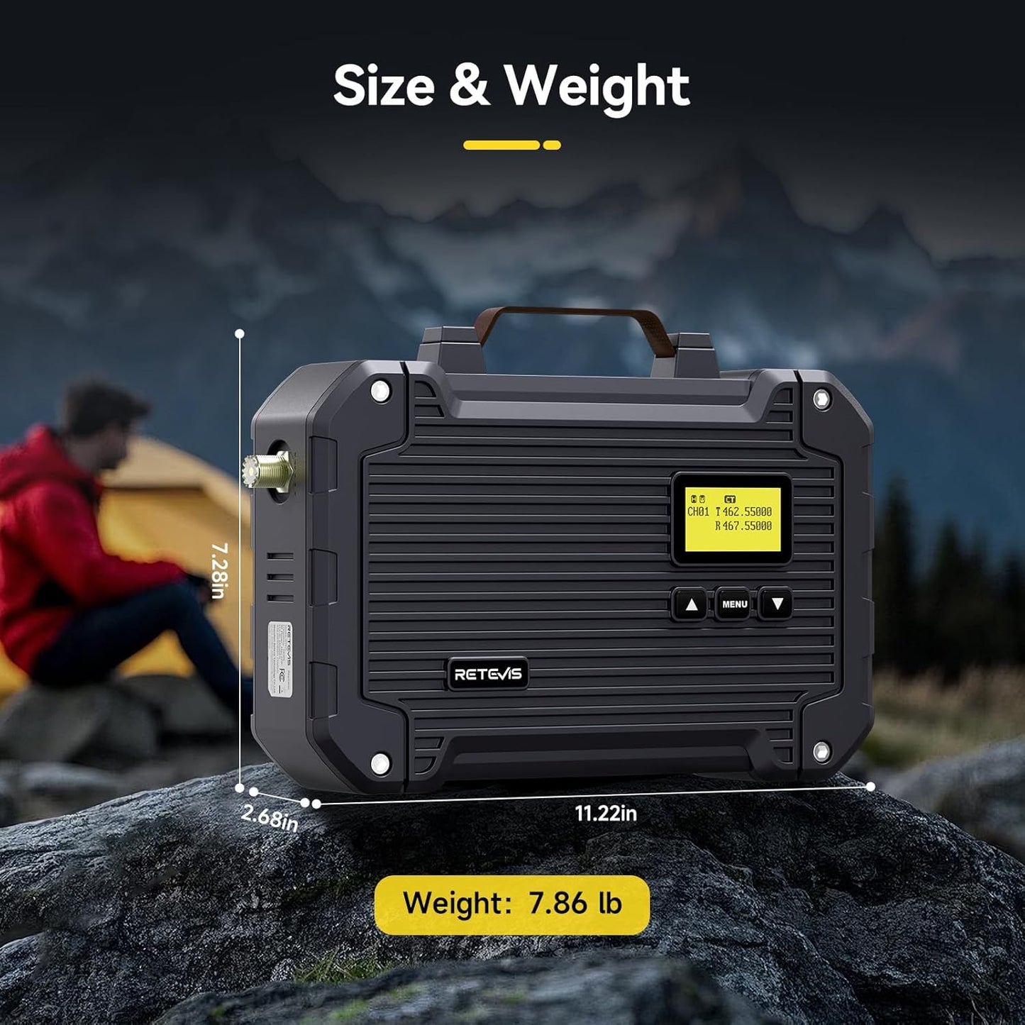 (3rd Gen RT97) Retevis RT97L Up to 25W GMRS High-Power Repeater, IP66 Waterproof, Long Range Base Station Compatible with Raspberry Pi for Farms, Remote Areas & Home Use (1 Pack)