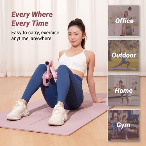MERACH Thigh Master, Thigh Trainer, Pelvic Floor Muscle Trainer, Inner Thigh Exercise Workout Equipment for Home, Pelvic Floor Strengthening Device Women (Pink)