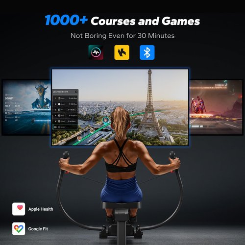 MERACH Sculls Rowing Machines for Home, Magnetic Rowing Machine with 16-Level, Simulate Real Row, Ultra-Quiet Rower, Free MERACH App and 1000+ Champion Coaching Course & Games