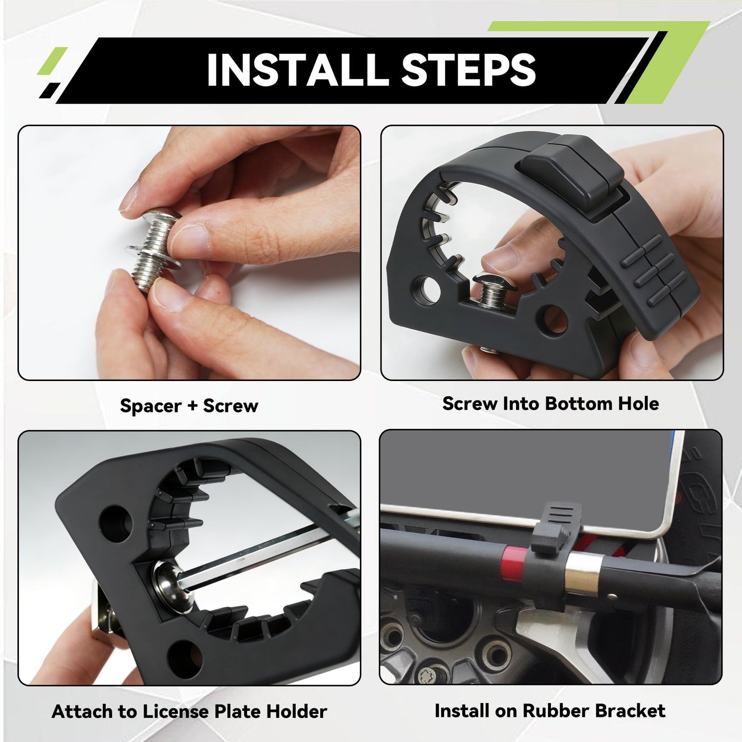 MusixiA Shovel Holder for Truck Quick Release Rubber Clamp Grip Mount Kit Fits for Roof Rack from 1"~1.5" in Diameter Tools and Equipment,Universal for Off-Road Vehicles UTVs ATVs Van Trucks 2Pcs