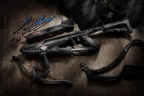 EK Archery Repeating Adder Crossbow 130 lb Cross Bow with 5 Shot auto-loading Magazine Includes 15 Carbon Arrows Bolts. Urban Preppers, Bushcraft, Home Defense, Target Shooters, Small Game Bow Hunting
