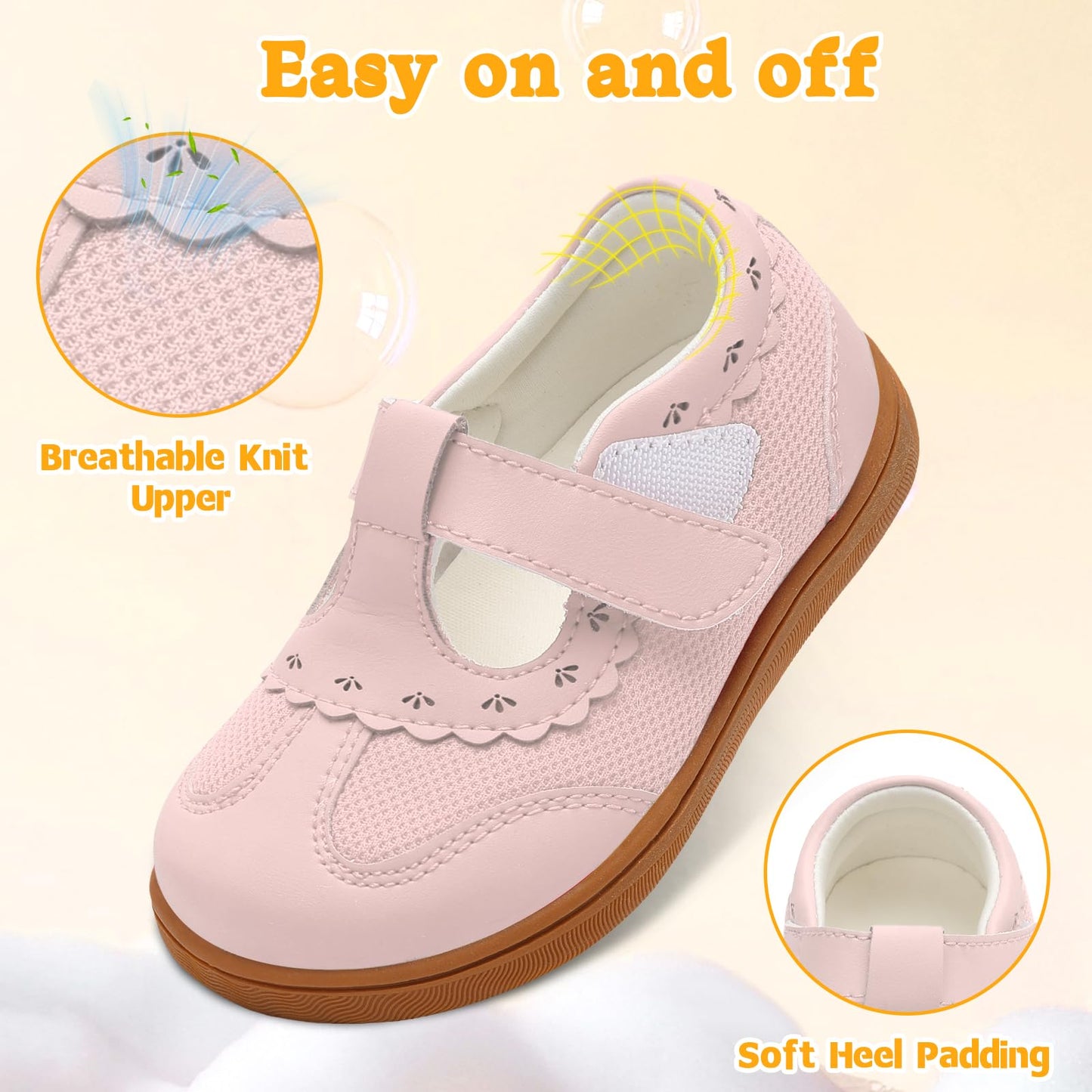 LeIsfIt Girls Mary Jane Dress Shoes Wide Toddler Girl Shoes Ballet Flats for Party School Wedding Church Pink 7 Toddler