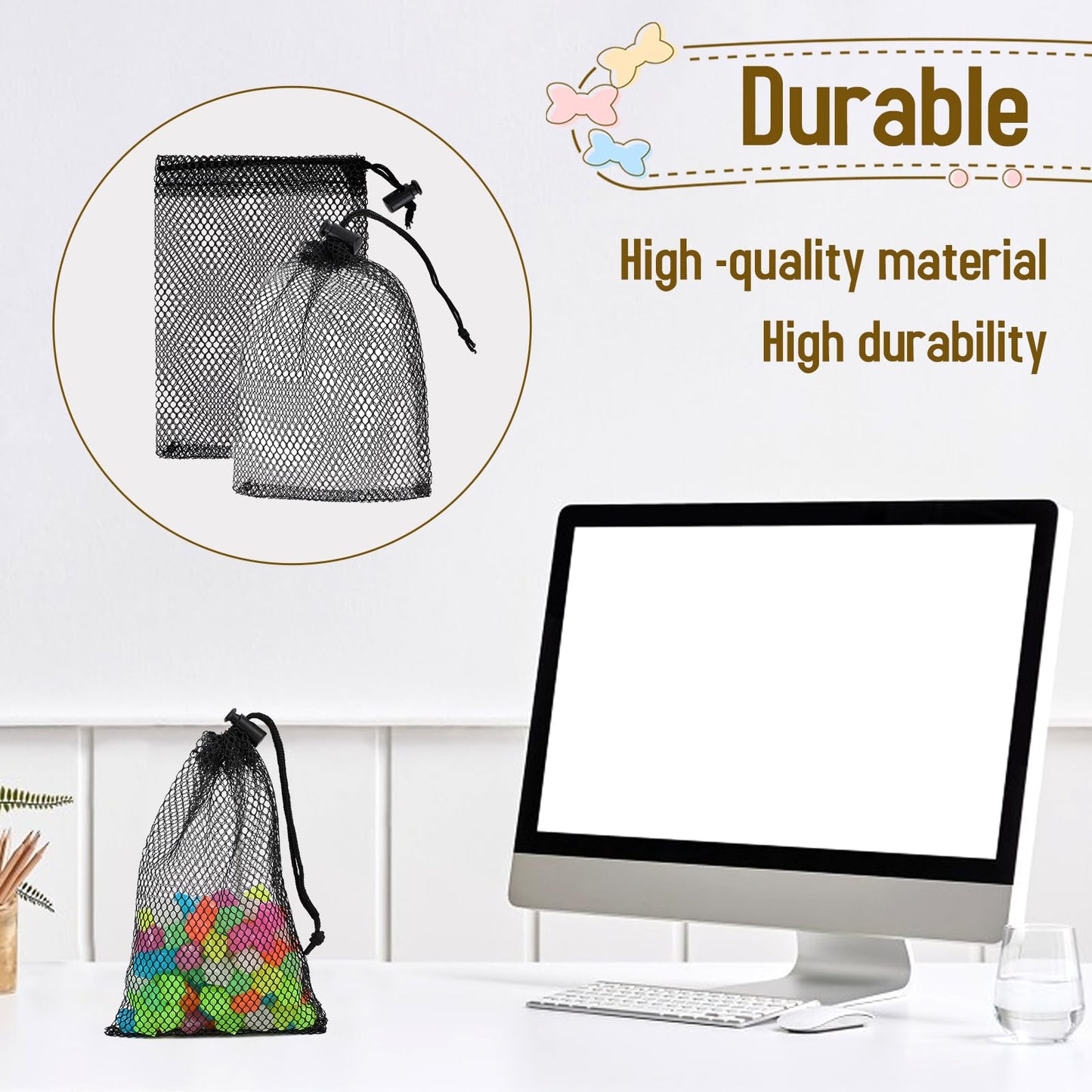 Sliverdew 10PCS Small Mesh Bags Drawstring Black Mesh Drawstring Bag Mini Nylon Net Bag with Drawstrings Small Travel Stuff Bags 6 x 4 inch