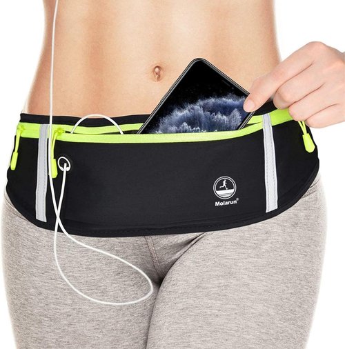 Slim Running Belt Fanny Pack, Exercise Waist Pack Runners Bag Money Belt Phone Holder for Running Hiking Cycling Workout