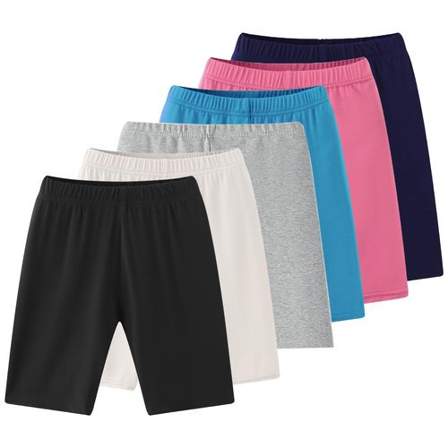 Deuerr Girls 11-12 Years High Rise Modern Activewear Mixed Pattern Black, White Shorts for Yoga, Running, Cycling, Hiking