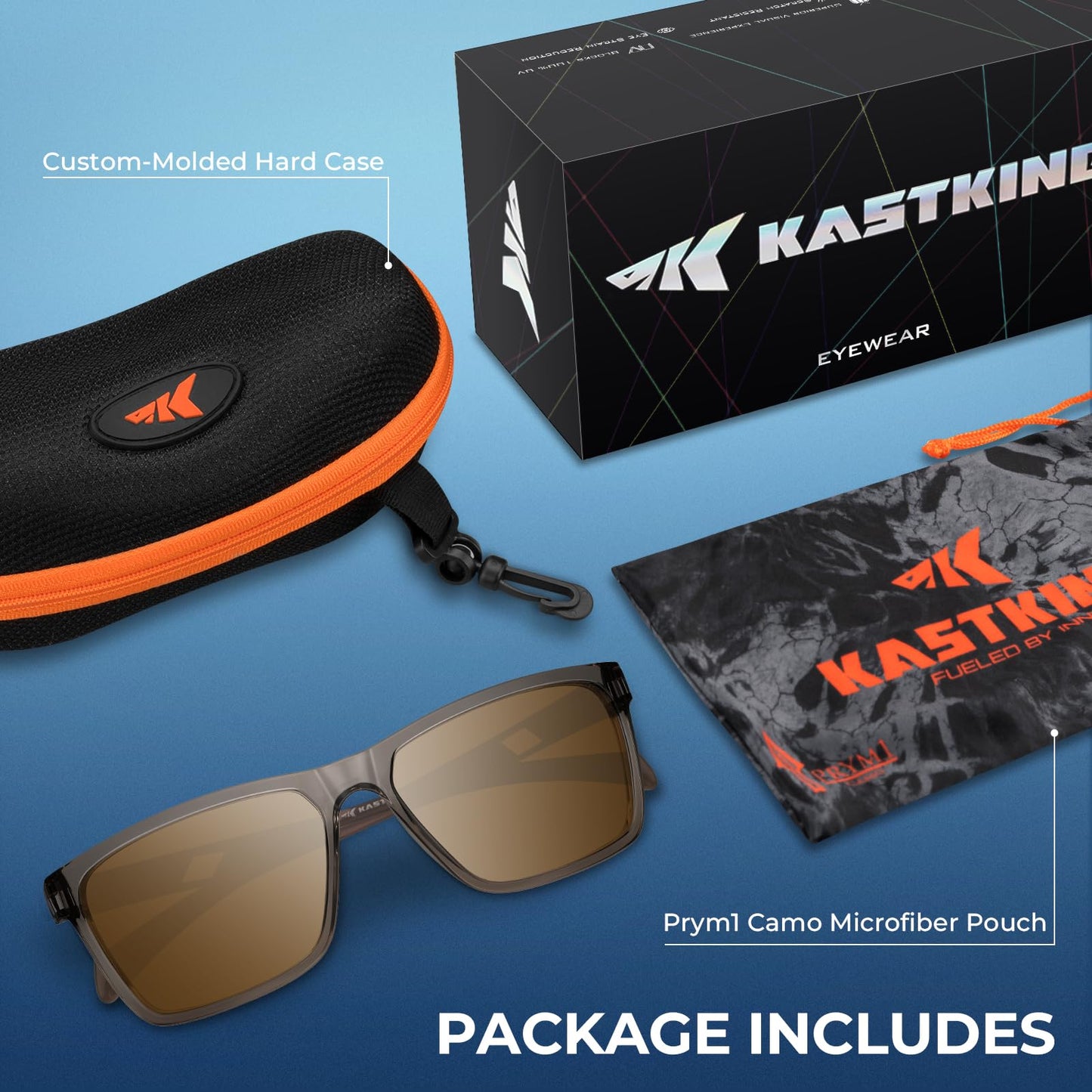 KastKing FlatRock Polarized Sport Sunglasses for Men and Women, Ideal for Driving Fishing Cycling Running, UV Protection