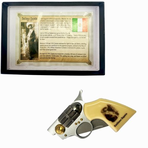 LALAPORT Emiliano Zapata Collectors Lockback Manual Folding Knife West Revolver Style with 3Cr13 Stainless Steel Blade Perfect EDC and Collectible