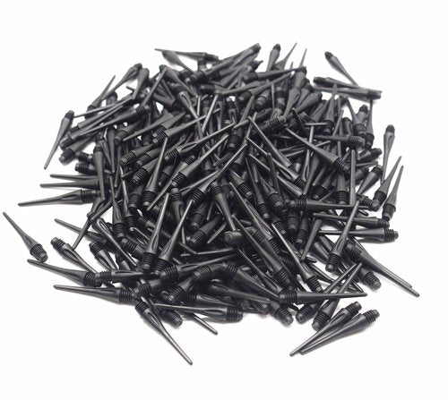 ROOBEEO 2BA Thread Plastic Tip Dart Points 300 Pack Soft Dart Tips Replacement Dart Accessories-Black