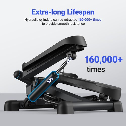 MERACH Mini Stepper for Exercise, Twist Stair Stepper 330LBS Capacity, Stepper Exercise Equipment with Resistance Bands for Full Body Workout at Home