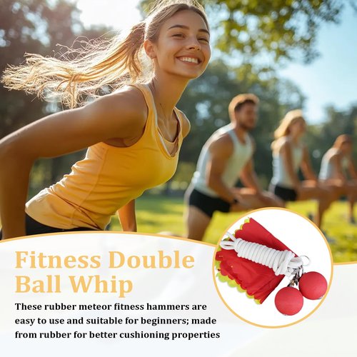 Xanadued Rope Dart Meteor Hammer, Rubber Throw Weight, Shoulder Reliever Ball Swing Exerciser Kit, Kung Fu Training Equipment (2 balls）