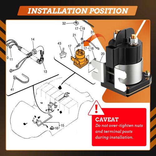 EXOEMTS Heavy Duty 48V Golf Cart Solenoid for Yamaha Drive G22/G29 Electric 2007-up Models, 4 Terminal G29 Golf Cart Solenoid Relay Assy Replacement OEM# JU6-H1950-00 JU6-H1950-00-00 JU6H19500000