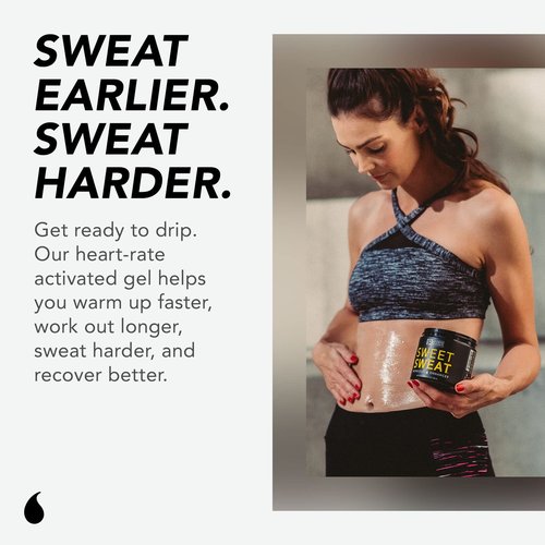 Sports Research® Sweet Sweat Unscented 'Workout Enhancer' Gel - Maximize Your Exercise & Sweat Faster - 13.5oz Jar