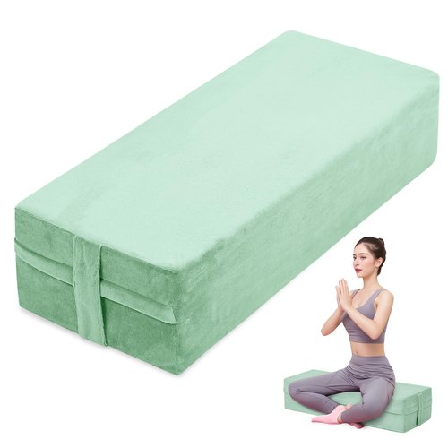 GOFORIT Yoga Bolster Pillow for Meditation and Support，Rectangular Meditation Pillow for Restorative Yoga，26.5"X9.5" X6"