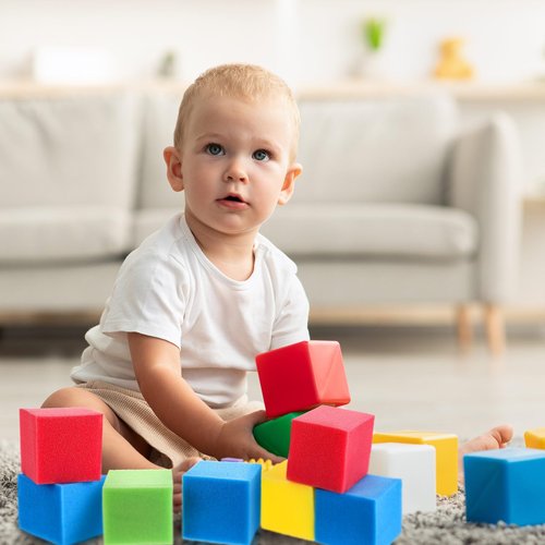 36 Pcs Foam Pit Cubes Blocks 3.1 x 3.1 x 3.1 Inch Colorful Flame Retardant Educational Autistic Building Blocks for Trampoline Arenas, Gymnastics, Parkour Courses Skateboard Parks Playground (Classic)