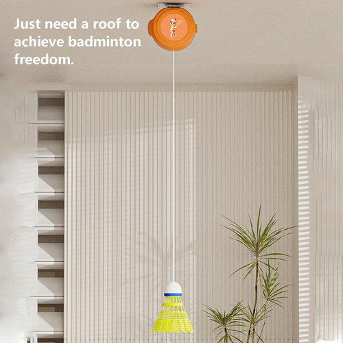 Badminton Rebound Trainer, Hanging Shuttlecocks Balls, Portable Badminton Self Training, Badminton Single-Player Rebound Trainer, Garden Park (White-01)