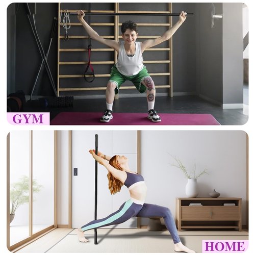 CROWATTS 5ft Yoga Stick - Sturdy Steel Adjustable Stretching Stick for Mobility, Flexibility & Balance | Non-Slip Ends & Foam Handles | Exercise Pole for Fitness, Physical Therapy, Posture Correction
