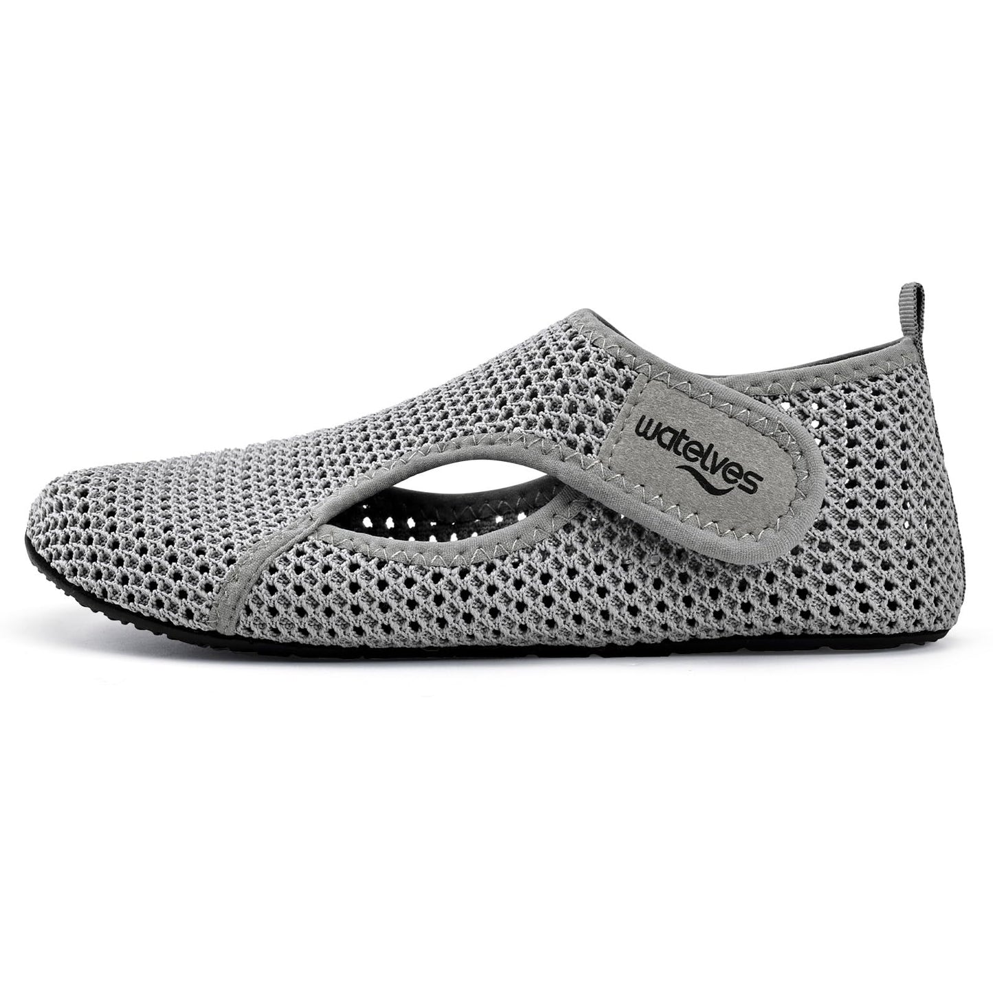 WateLves Water Shoes for Women Men Swim Beach Aqua Socks House Slippers Quick Dry Barefoot Travel Shoes with Adjustable Magic Tape for Pool Diving Boating Yoga(B-Grey,48/49)
