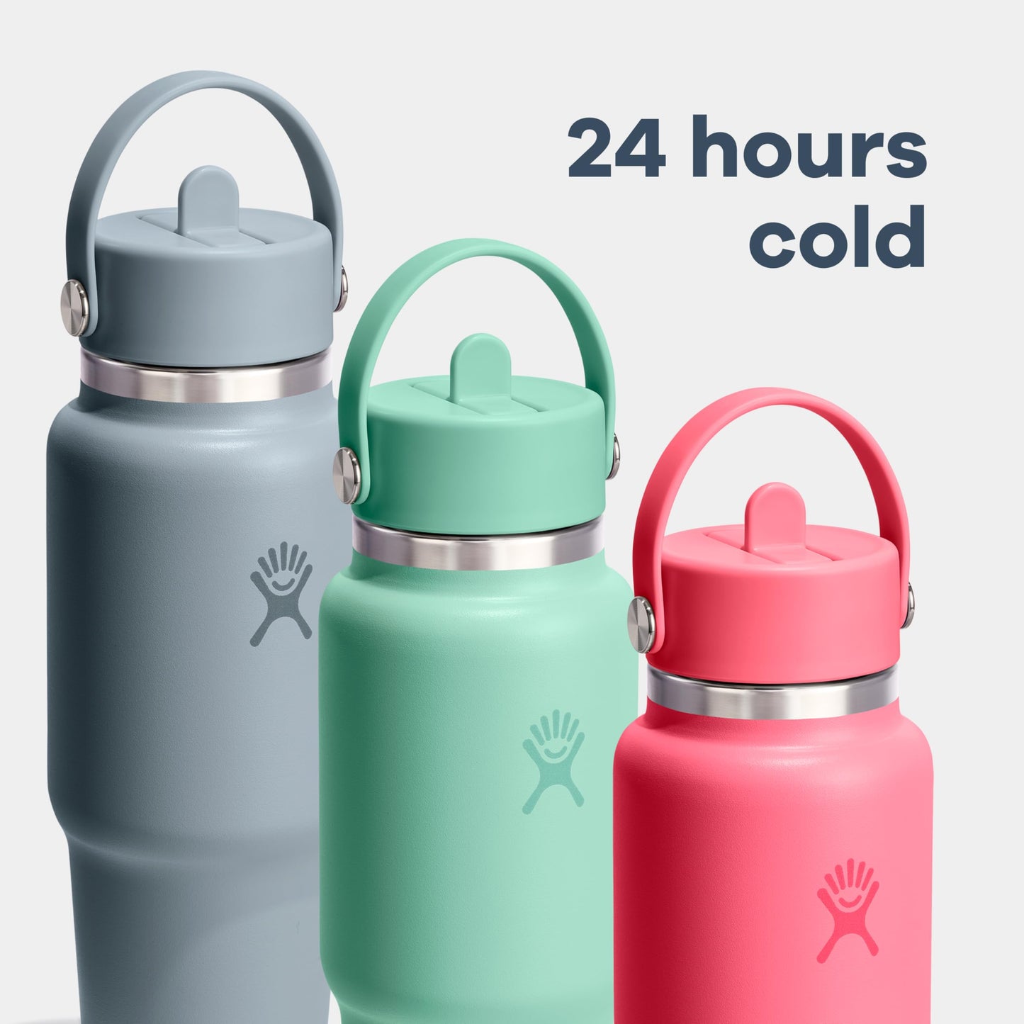 Hydro Flask Travel Water Bottle - Insulated Stainless Steel - Wide Straw Lid, Non Spill, Leakproof in 32 Oz Tonal White