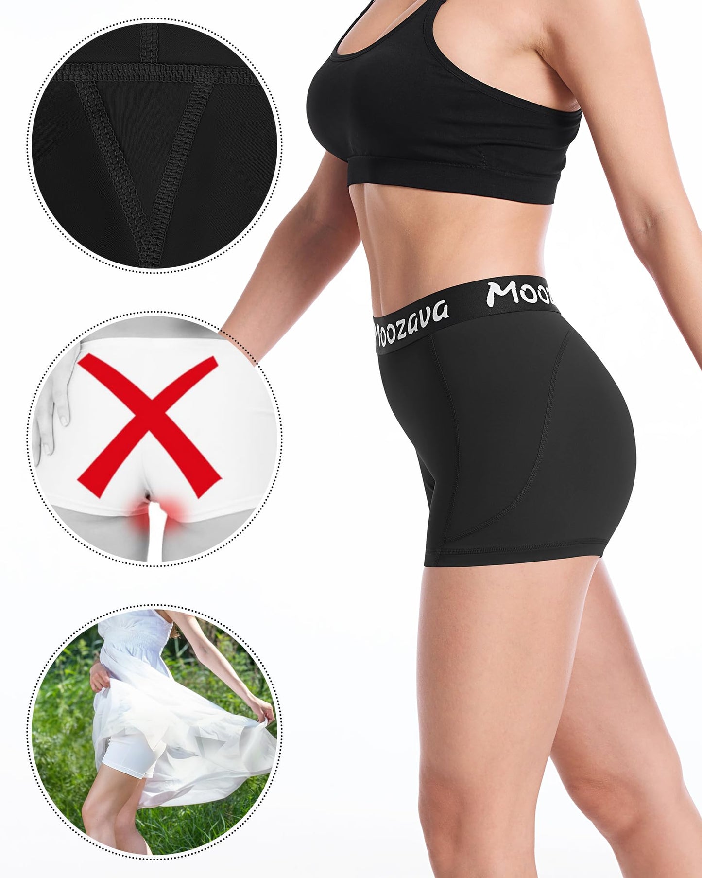 Moozava 3" Womens Spandex Volleyball Shorts 3 Pack Athletic Compression Shorts for Running Gym Workout Yoga Cheer Dance Black Gray Navy Blue XL