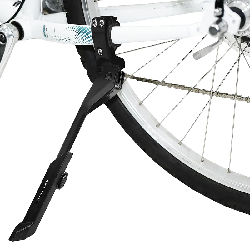 BV Adjustable Rear Bike Kickstand 24"-28" for Adult Bikes - 8 Height Levels, 77 lbs Capacity, Non-Slip Foot