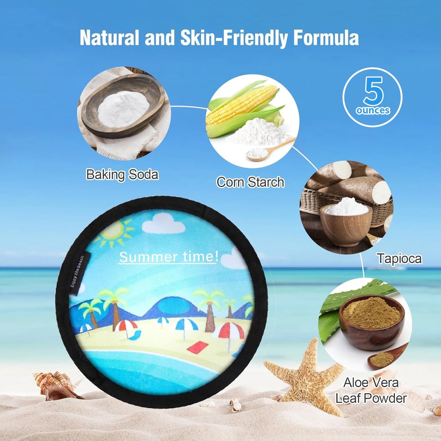 BUT TO Talc-Free Double Capacity Sand Remover for Beach - Gentle on Skin Instant Sand Removal Bag with Natural Ingredients - Beach Essentials & Accessories for Vacation Travel and Cruise