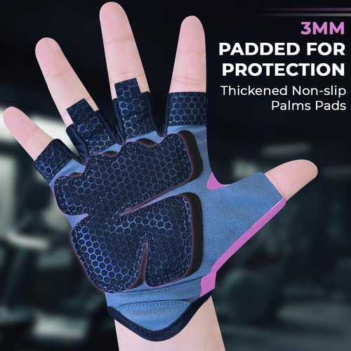 LIONCO Workout Gloves for Men Women,Weight Lifting Gloves with Breathable Gel Padded Excellent Grip for Gym Exercise,Cycling,Weightlifting,Fitness Training,Pull Ups and Climbing and Rowing (Pink, M)