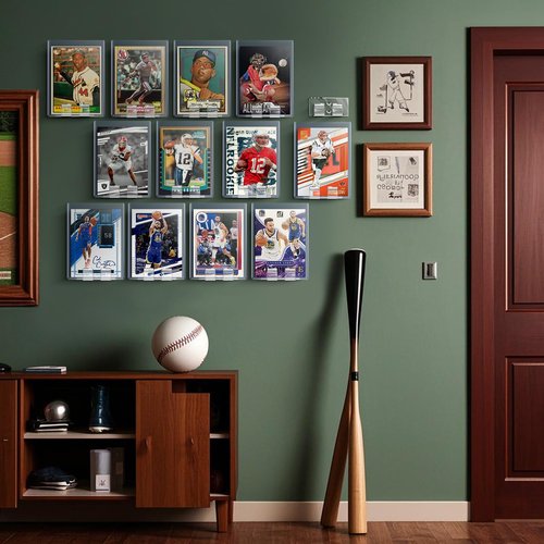 Baseball Cards Display Wall Mount 24 Pack, Acrylic Trading Cards Display for Wall