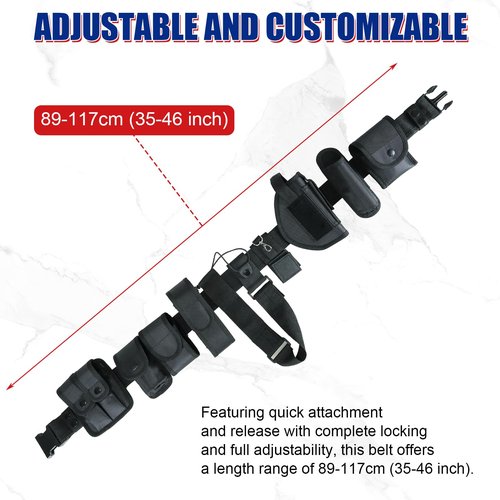 NYXOVA 10 in 1 Police Utility Belt Black Law Enforcement Modular Equipment System Security Military Tactical Duty Utility Belt Versatile Military Modular Equipment System Molded Duty Belt Set