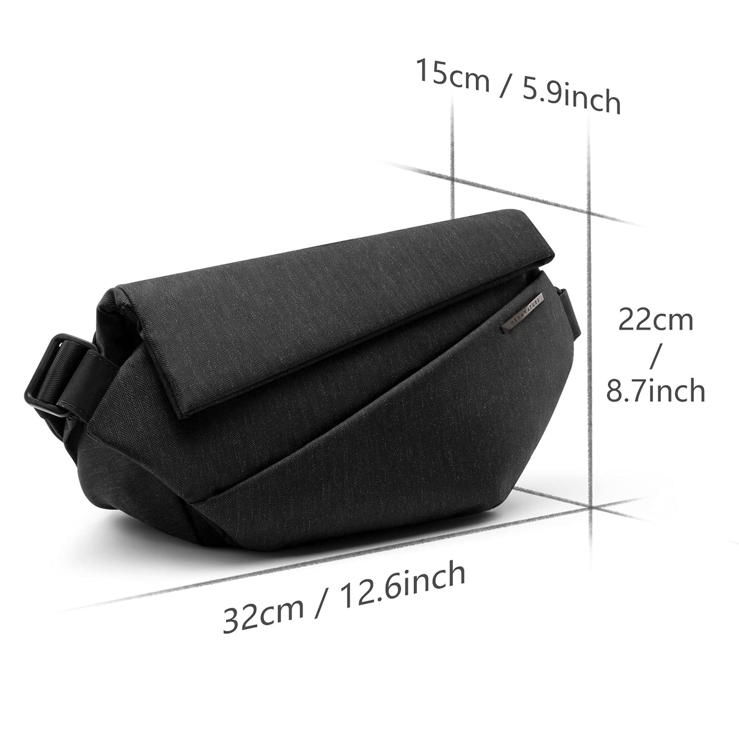NIID R1 Mens Large Sling Bag Anti-Theft Waterproof Single Shoulder Backpack Sling Chest Bag Crossbody Bag for Men
