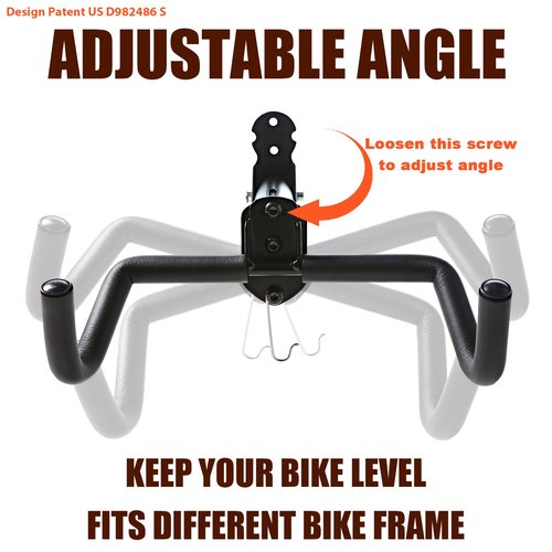 Gootus Bike Wall Mount Hanger - Horizontal Bicycle Indoor Storage Rack | Cycling Wall Mounted Holder Hook - Hang Your Road, Mountain or Hybrid Bikes in Garage or Home