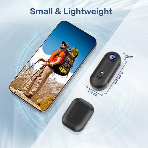 Li&Lu 4K Thumb Action Camera, Sports & Action Video Cameras Portable for Cycling, Motorcycle (with 64G-Card, Black)
