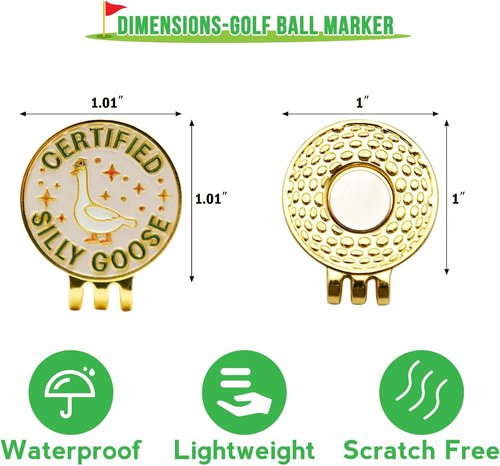 WUSUTE Funny Goose Golf Ball Marker, Unique Magnetic Hat Clip for Golfers, Cool Golf Accessories for Men Women Golf Lovers