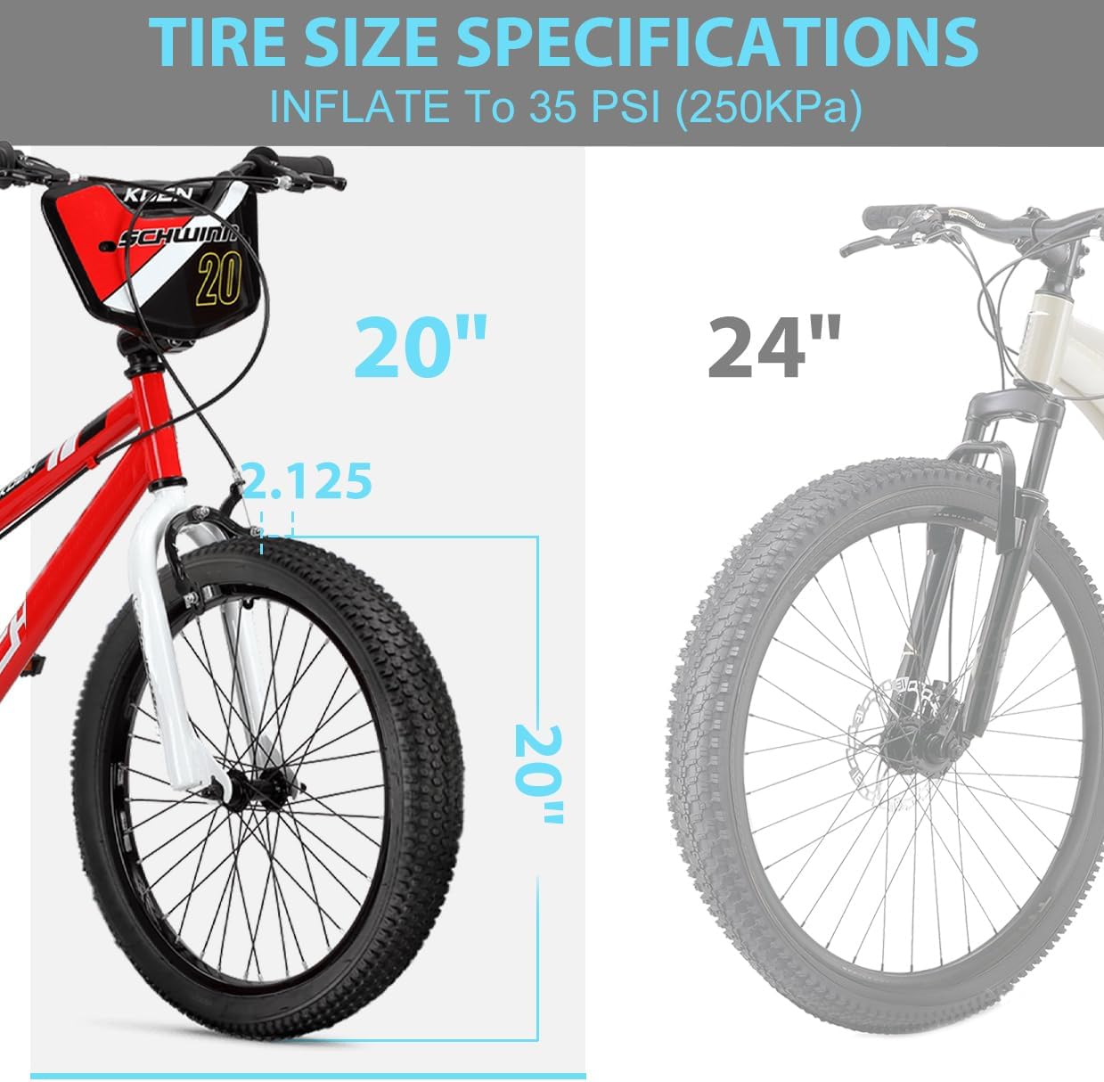 Hycline 2-Pack Mountain Bike Tires Set: 20/24/26/27.5-inch Folding Replacement Puncture-Resistant Bicycle Tires and Pair 20/24/26/27.5-inch Inner Tubes with Tire Levers for MTB Off-Road Bike