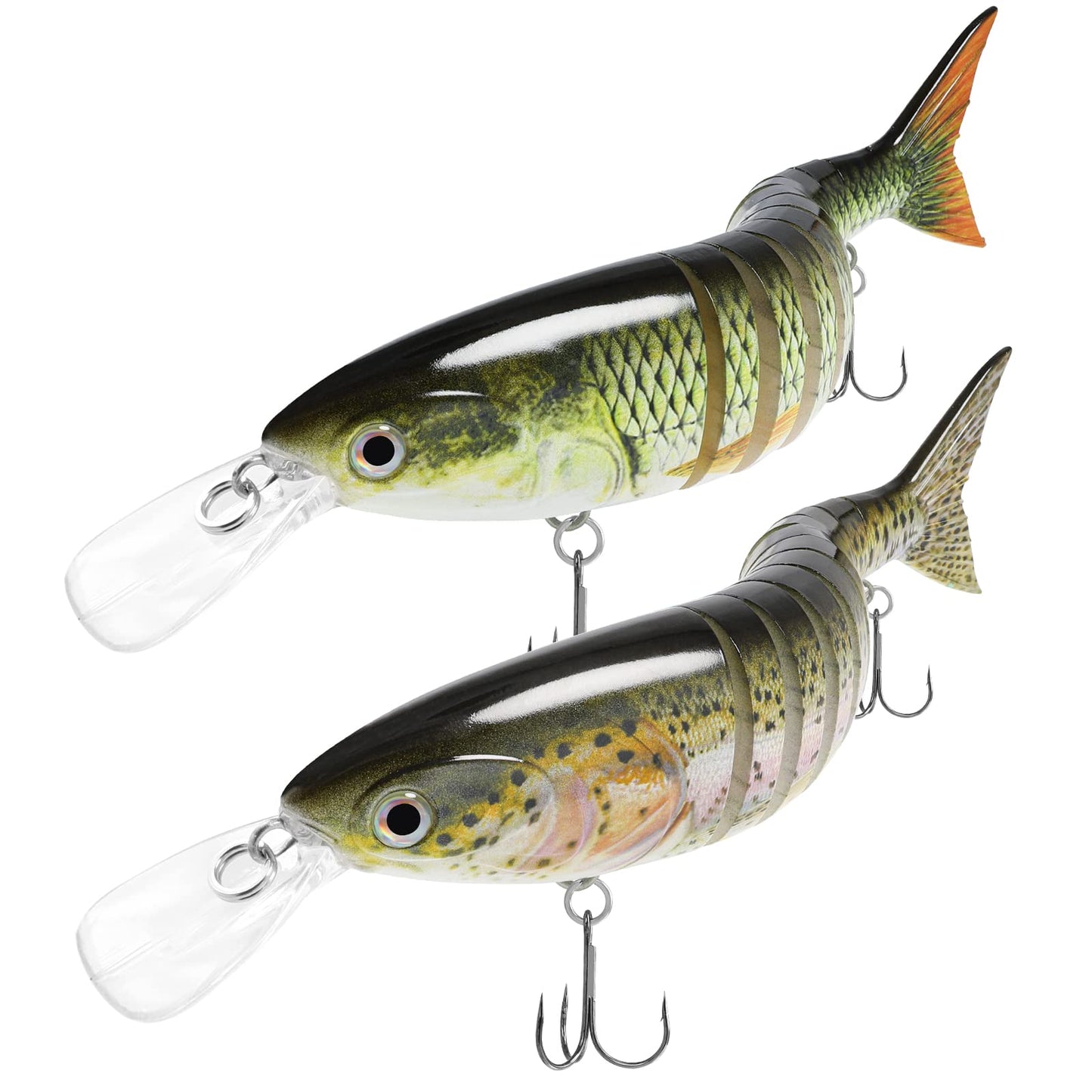 TRUSCEND Swimmax Easy Catch Fishing Lures with BKK Hooks, Wiggling, Vibrating, Rattling and Gurgling for More Bite, Heavy-Duty Dyneema Fiber Jointed Swimbaits for Bass, Trout, Walleye, Crappie, Pike