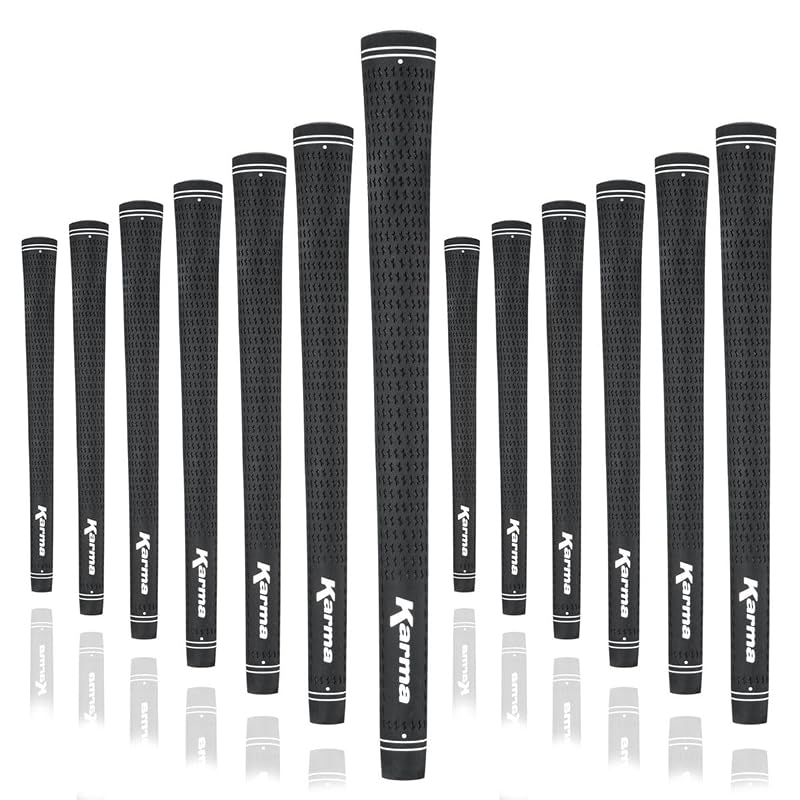 Karma Velour Golf Grips - Midsize (+1/32) 13-Count - Black