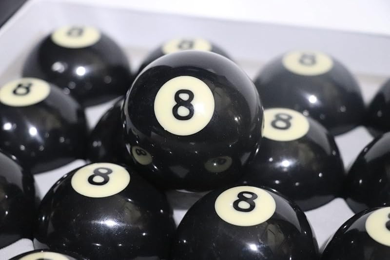 2-1/4" Regulation Size Billiard #8 Pool Ball Replacement Set