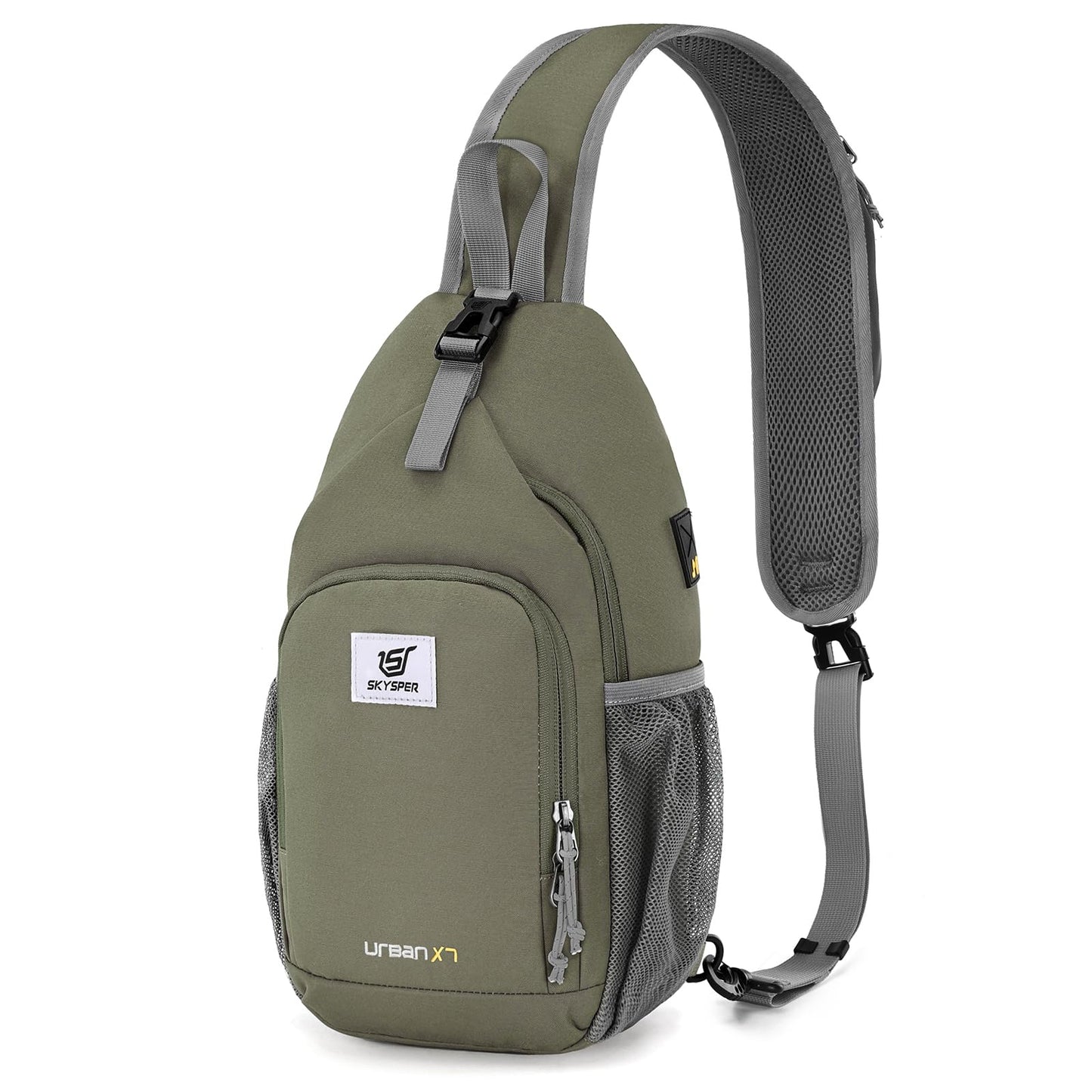 SKYSPER Sling Bag RFID Crossbody Sling Backpack Cross Body Shoulder Bag Travel Hiking Daypack for Women Men(Light Taupe)