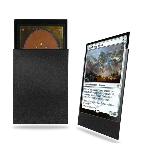 Black MTG Card Sleeves 200 Pack, Standard Card Sleeves Sturdy MTG Matte Back Finish, Perfect Shuffling - Protect All Your Trading Collectible Cards by Fabmaker, Never Tear 66x91mm