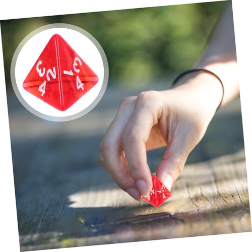 DECHOUS 4-Sided Red Acrylic Dice 20pcs Portable and Elegant for Role Playing Games and Social Gatherings