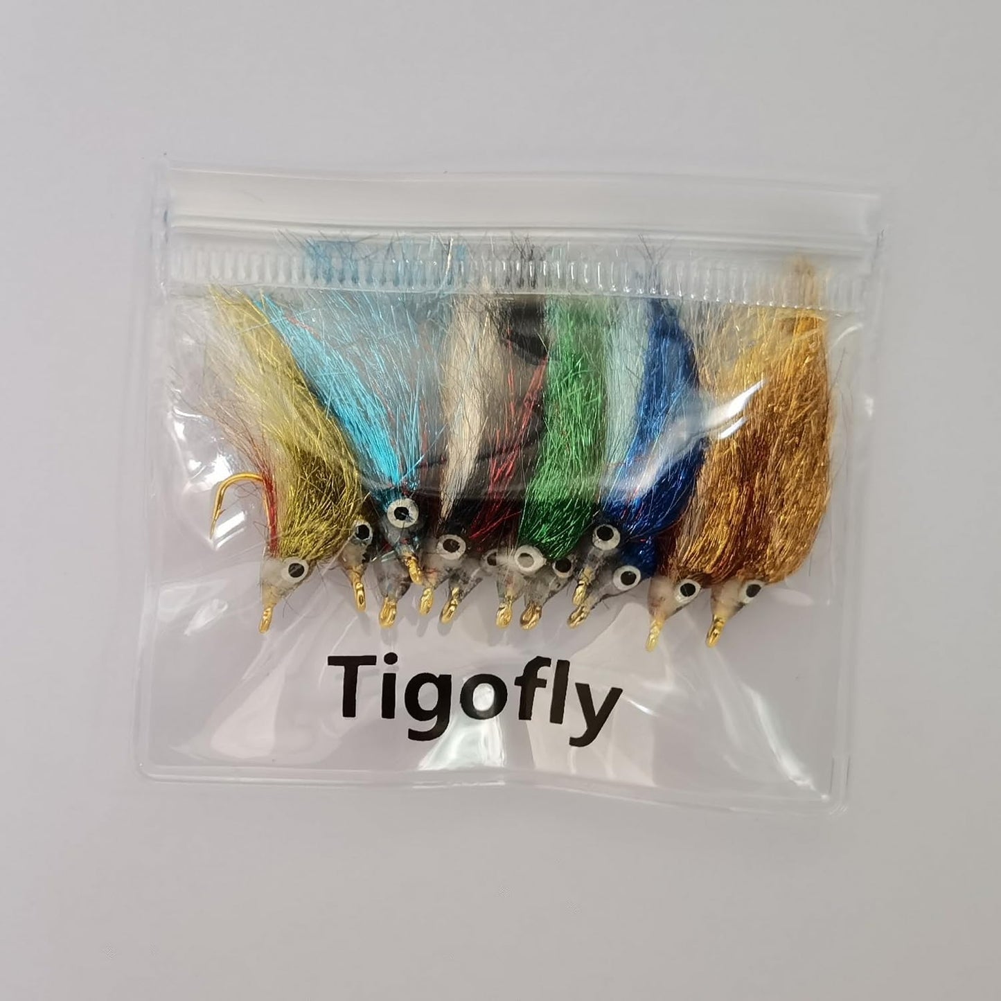 12 pcs Wounded Minnow Fly Ice Dub UV Polar Fry Slowly Sinking Salmon Trout Steelhead Fly Fishing Flies Lures Set-Size 8