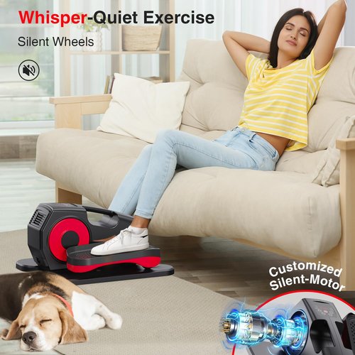 Under Desk Elliptical Machine, Leg Exerciser as Seen on Tv for Seniors with 15 Adjustable,Quiet&Compact Electric Pedal Exerciser for Seniors, Leg Exerciser While Sitting with Remoter