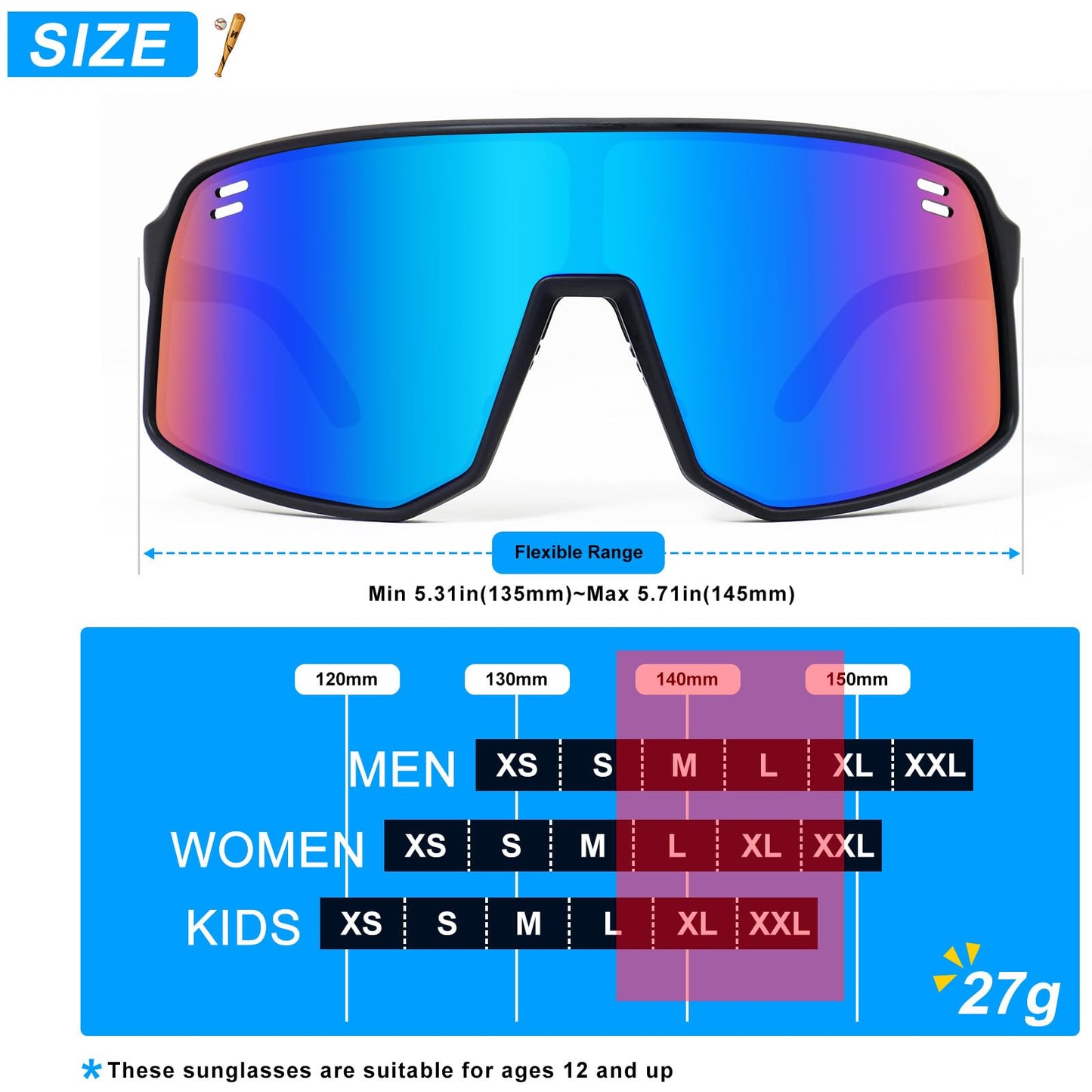 VEWOE Polarized Cycling Glasses Sports Sunglasses for Men Women UV400 Protection MTB Fishing Running Baseball Glasses