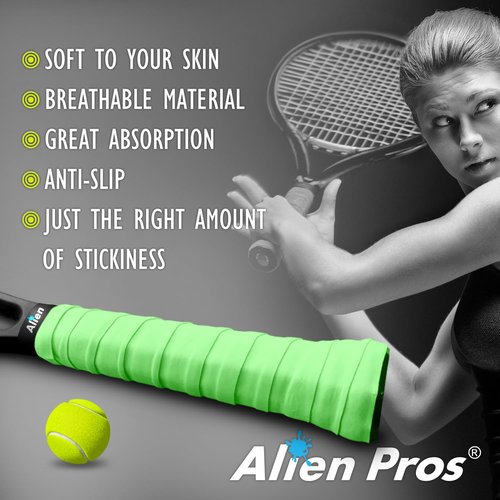 ALIEN PROS New Model M-Tac Tennis Racket Grip Tape (6 Grips) Tennis Overgrip Grip Tape Tennis Racket Tac Feel Tennis Grip – Wrap Your Racquet for High Performance (6 Grips) (Neon Pink)